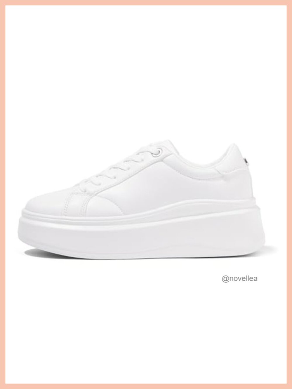 LUCKY STEP Women's Platform Sneakers Synthetic Leather Lace-Up Casual Shoes